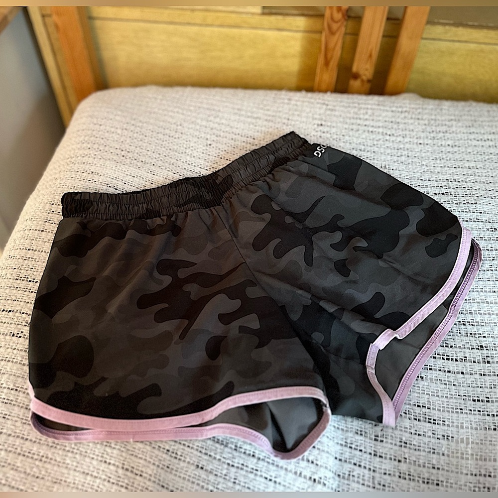 DSG Girls Athletic Shorts | Black + Purple Running Shorts